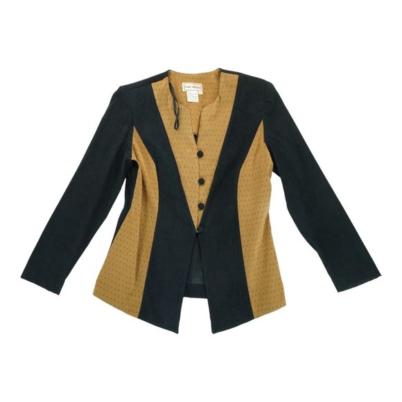 karin stevens Jackets & Blazers - Karin Stevens Vintage 1990's Button Front Women's Jacket Blazer‎ Brown Size 14